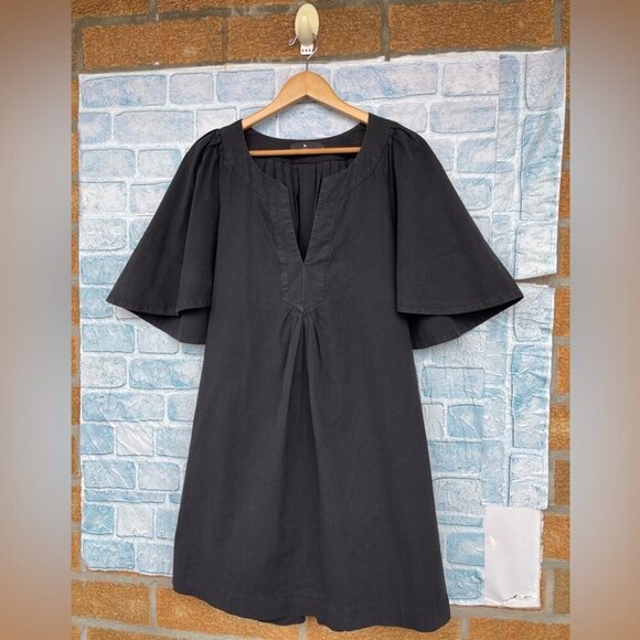 POMANDER PLACE Black Finley Flutter Sleeve Dress size large - Picture 3 of 13
